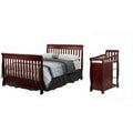 Dream on Me Brody 5 - in - 1 Convertible Crib with Changer. Cherry