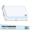 Delta Children Winter Breeze Mattress - Breathable Baby Crib and Toddler Mattress W Cloud Core. Machine Washable Cover. GREENGUARD Gold. Waterproof. Sustainably Sourced Fiber Core. Artic Blue/White