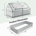 6FT x 3FT x 3FT Galvanized Bottomless Raised Garden Bed with Greenhouse, Dual 2-Tier Roll-Up Windows, Easy Venting & Watering