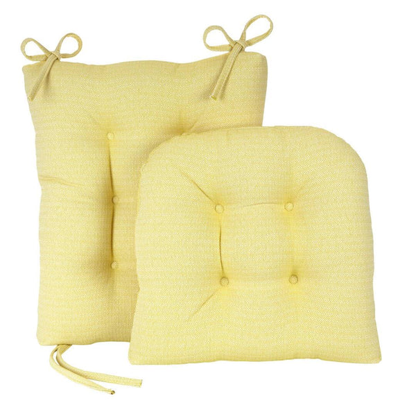 Rocking Chair Cushion Set Latitude Run Fabric: Yellow