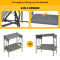 AECOJOY 2-in-1 Convertible Porch Swing Bed 3 Seat, Outdoor Patio Metal Pergola Swing