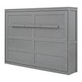 Harper & Bright Designs Full Size Murphy Bed Space - Saving Foldable Wooden Wall Bed with a Shelf for Guest Room Home Office, Gray